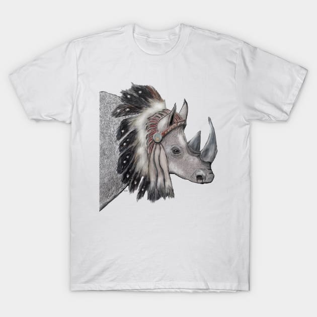 rhino indian T-Shirt by msmart